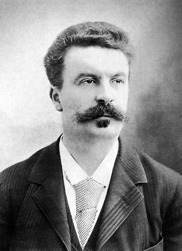 Guy de Maupassant. Foto - Félix Nadar, 1888 m.